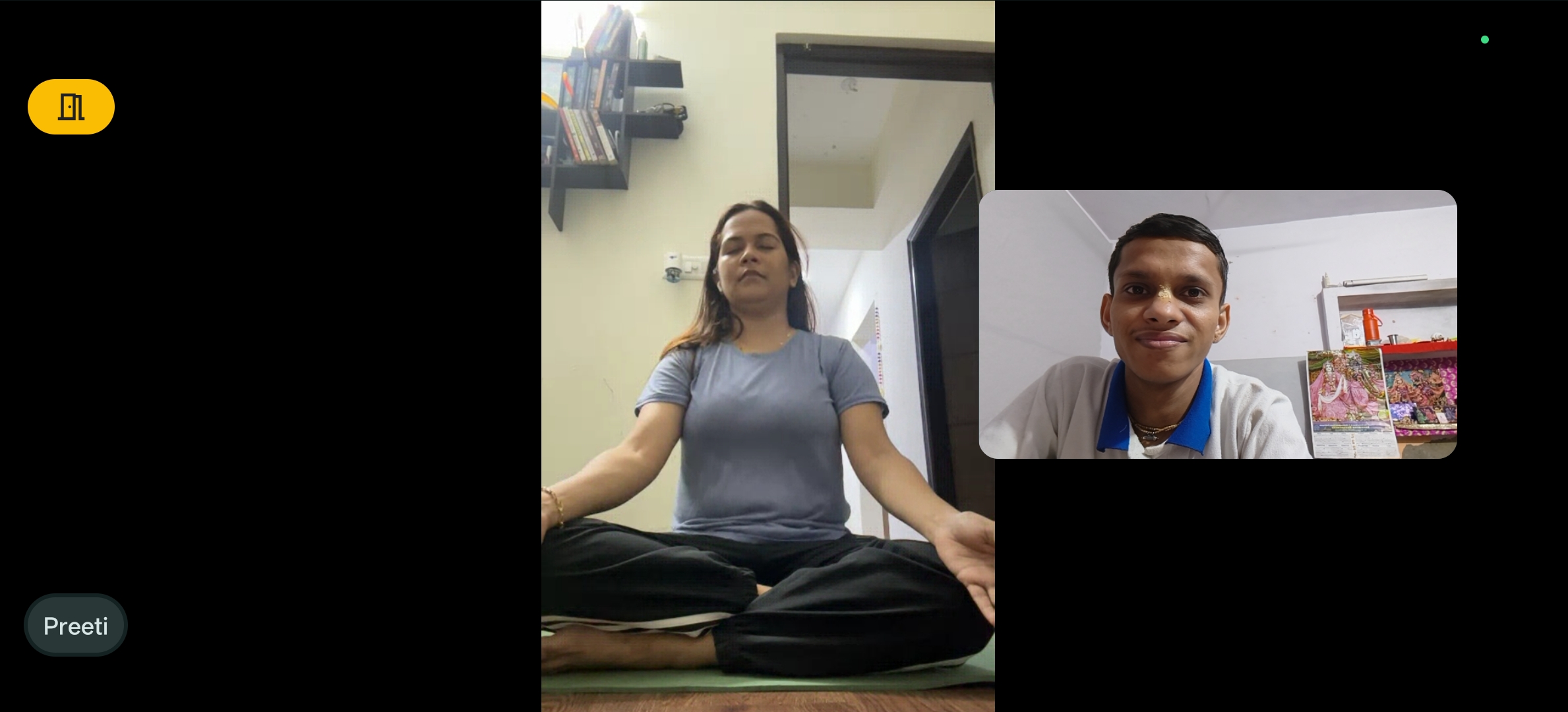 Devine Yoga live class and founder Dev guiding stress-relief yoga